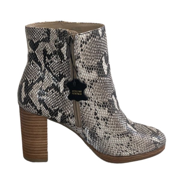 American Rag Womens Hayes Genuine Leather Block Heel Booties, Snake Skin Print - Picture 3 of 9